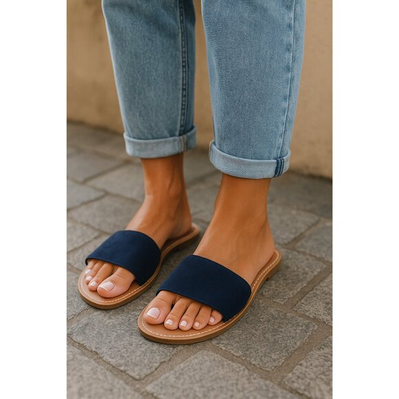 Old Navy Shoes - 💙Old Navy Dark Blue Slide Sandals (Size 9.5) NWOT💙